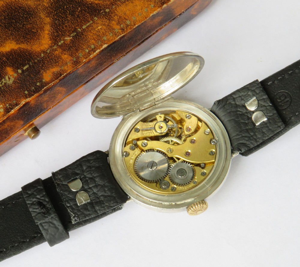 1924 mid-size silver wrist watch with Guilloche dial View III