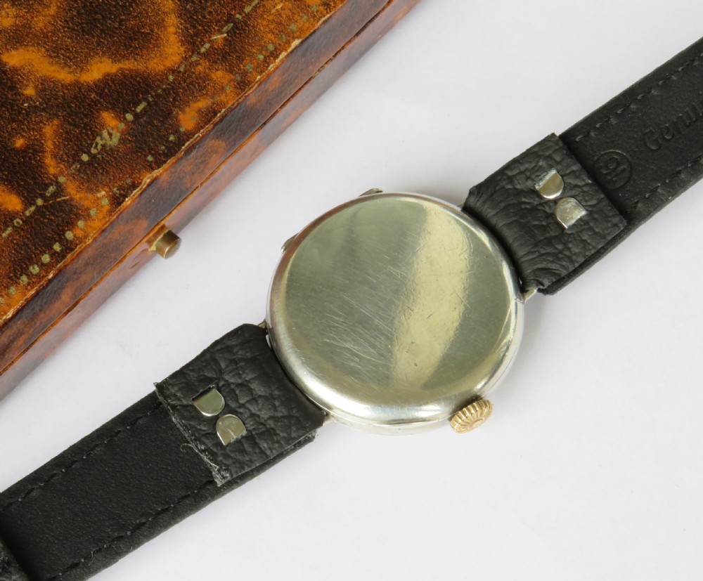 1924 mid-size silver wrist watch with Guilloche dial View IV