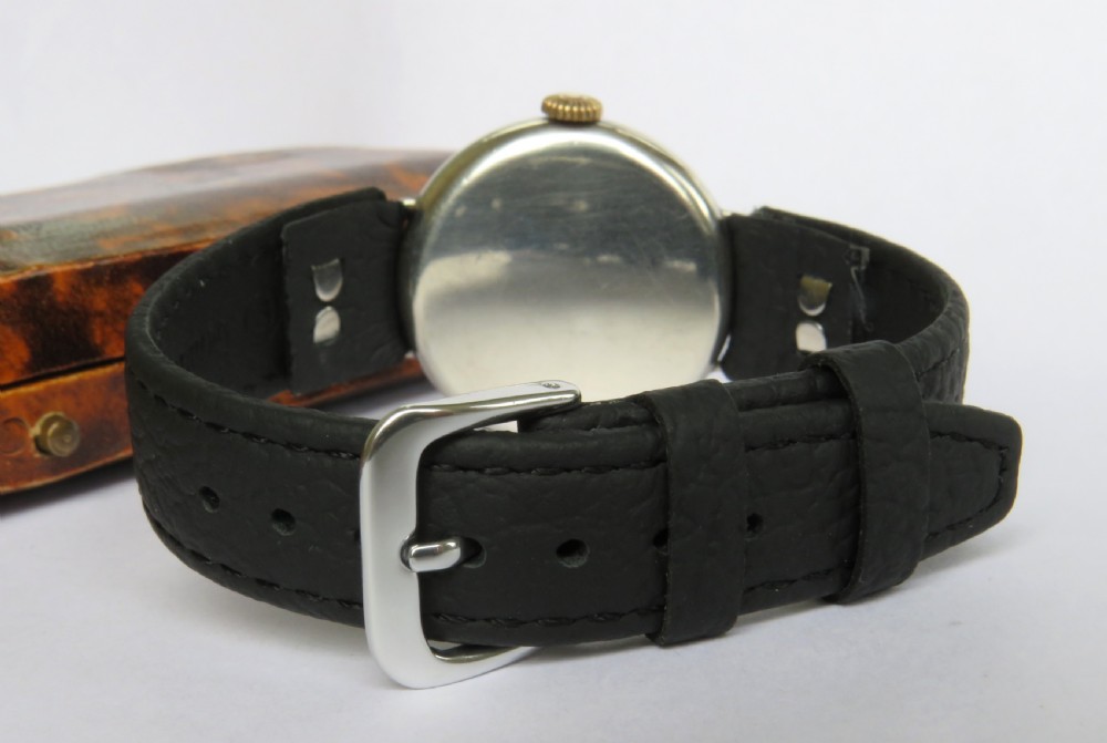 1924 mid-size silver wrist watch with Guilloche dial View V