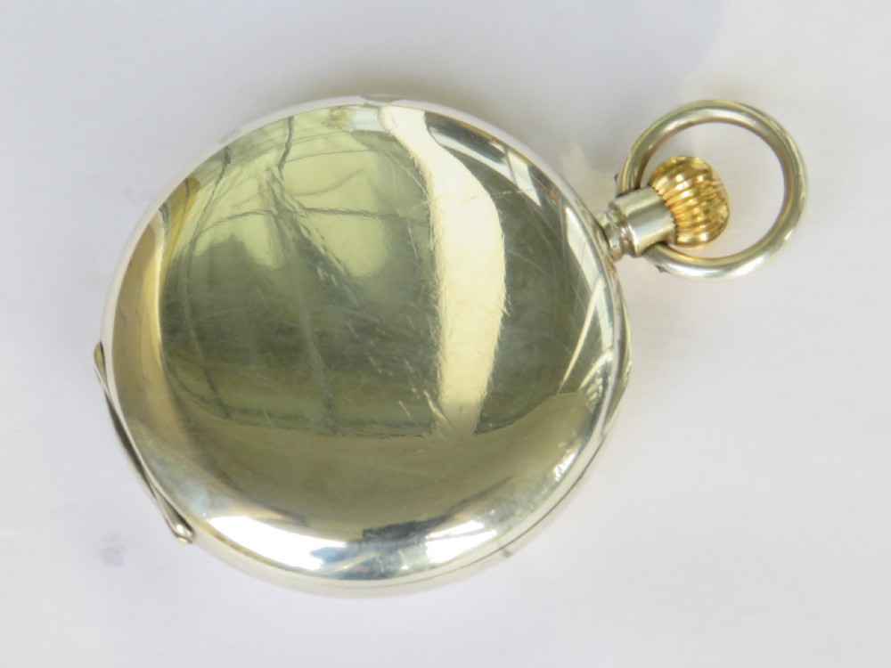 Antique Zenith silver half hunter pocket watch, 1919 View VI