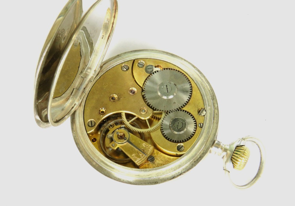 Antique silver Omega pocket watch, c1900 View IV