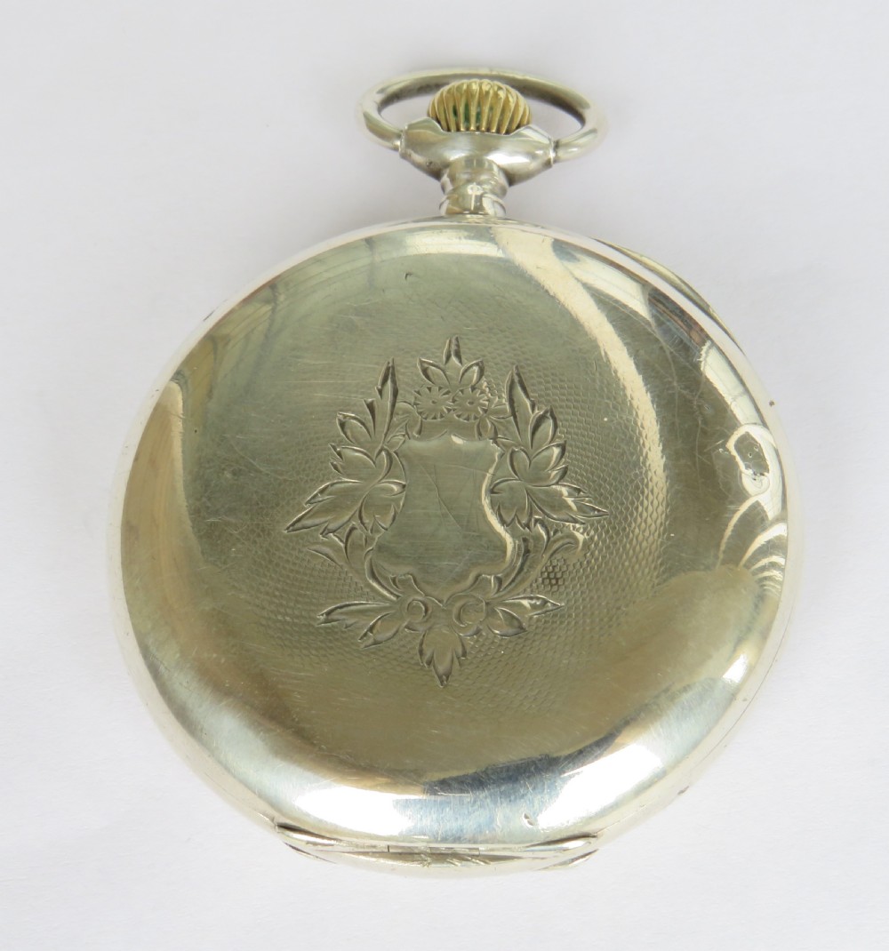 Antique silver Omega pocket watch, c1900 View V