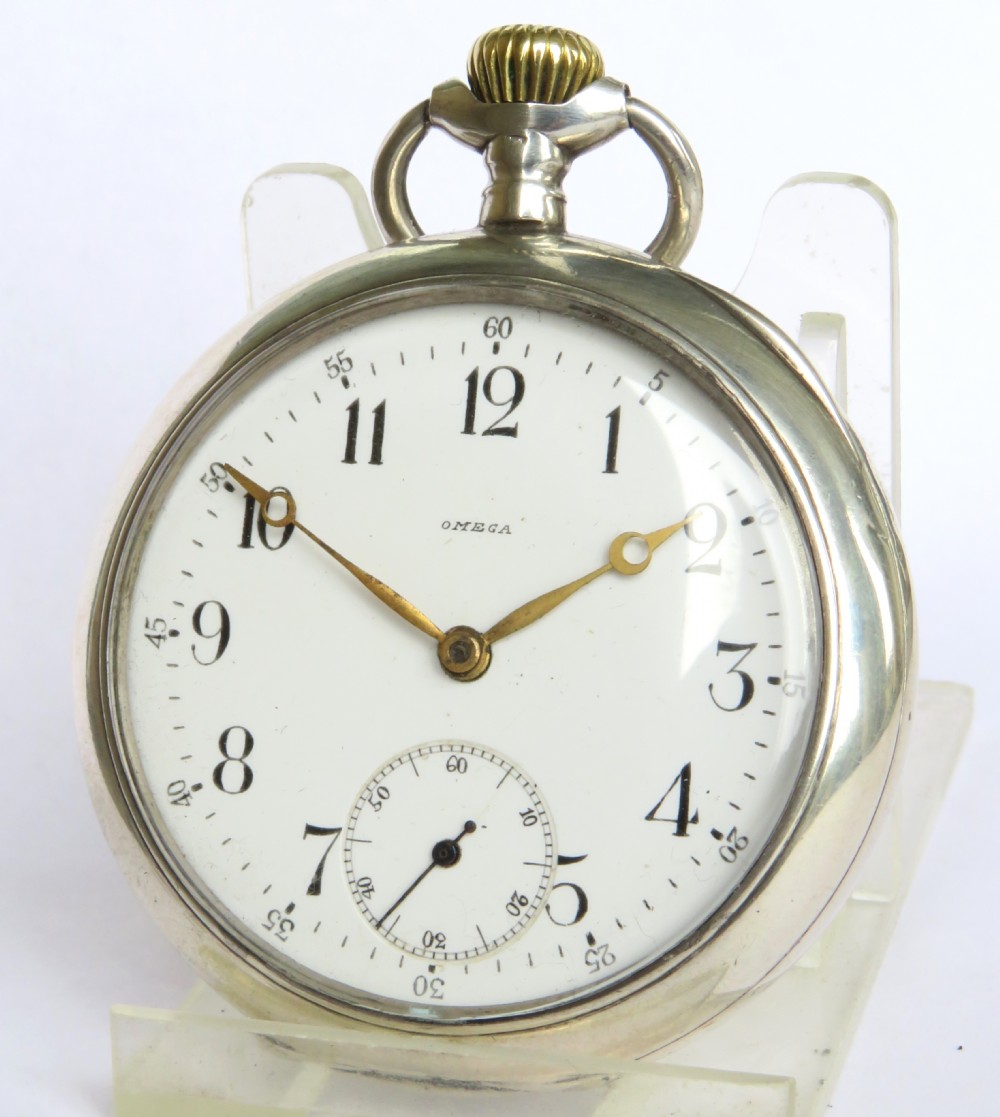 Antique silver Omega pocket watch, c1900