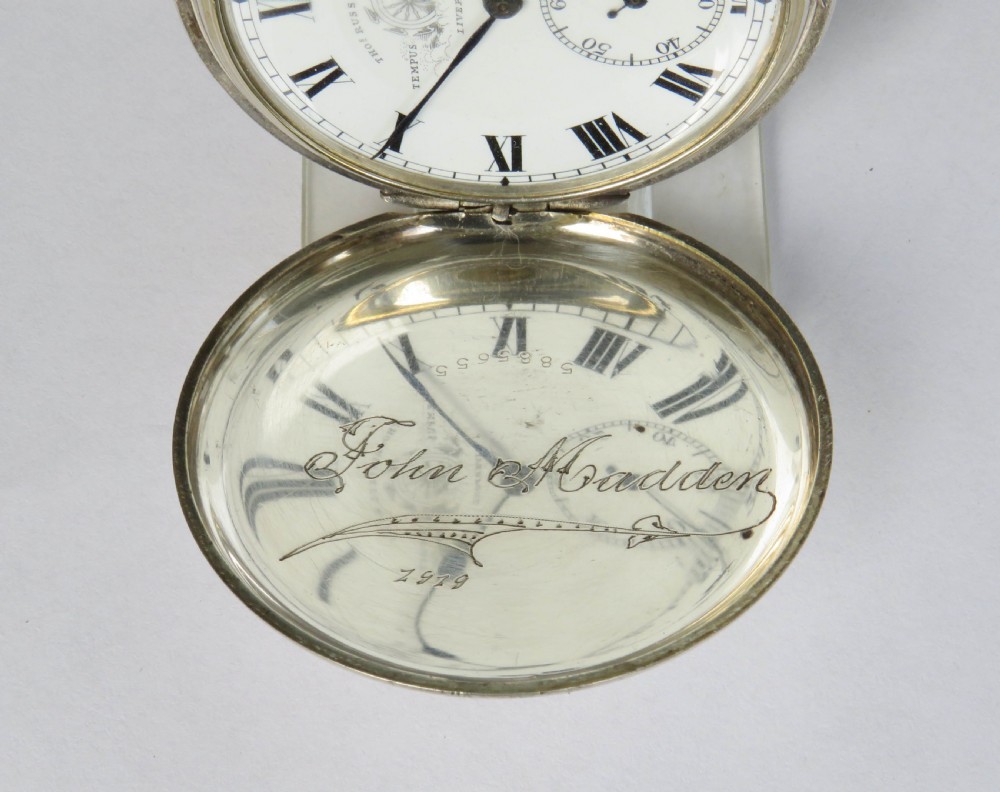 Antique silver filled Thomas Russell full hunter pocket watch View III