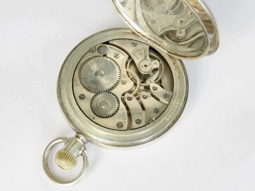 Antique silver filled Thomas Russell full hunter pocket watch View IV