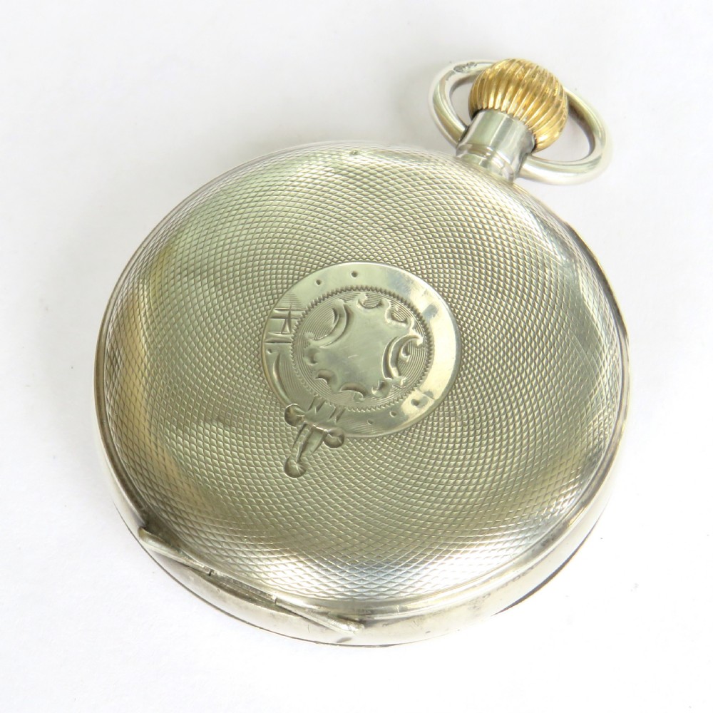 Antique silver Hebdomas Patent pocket watch, 1919 View V