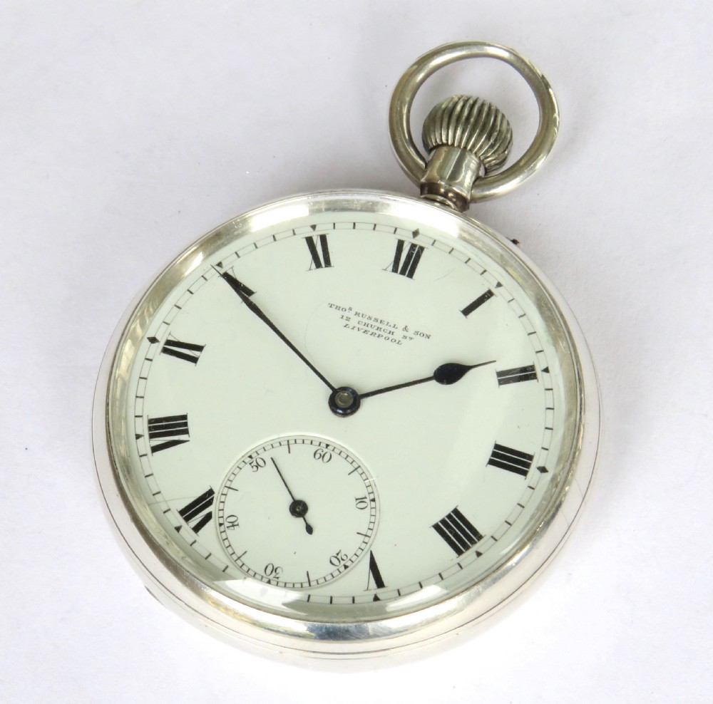 Antique silver Thomas Russell pocket watch, 1903 View II