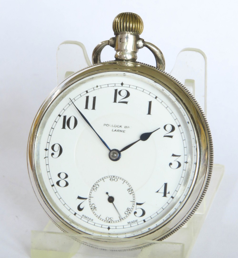 Antique silver Oreba pocket watch, 1923, Larne