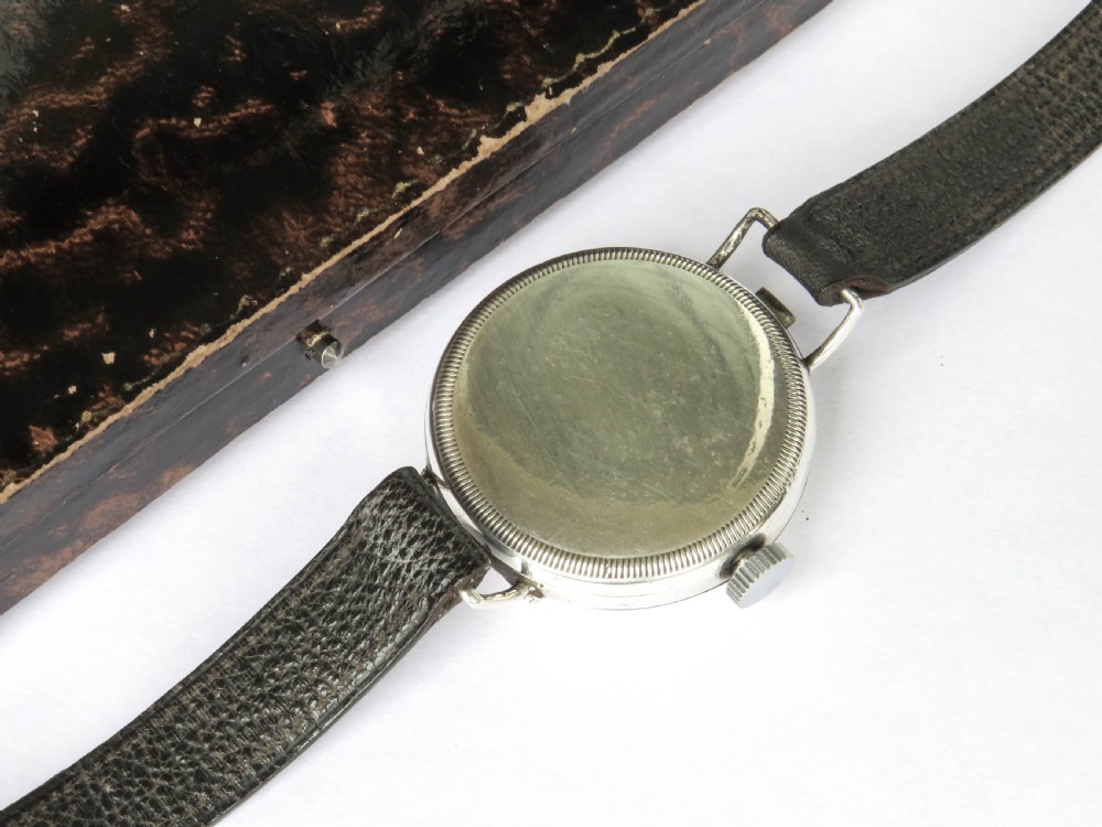 Antique silver half hunter wrist watch, 1916 View VI