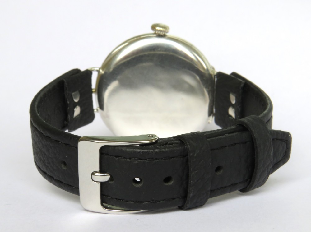Antique silver half hunter wrist watch, 1916 View V