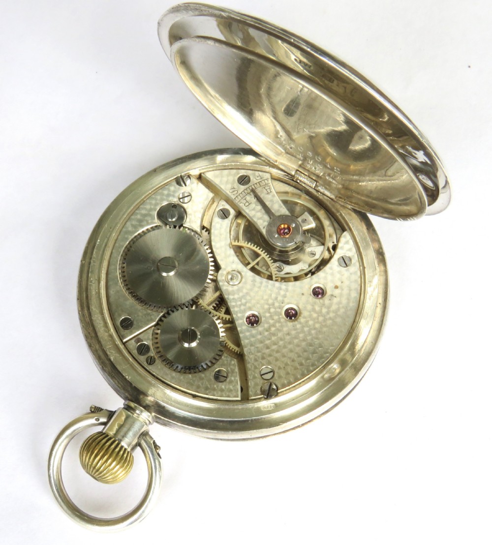Antique silver half hunter pocket watch, Glasgow 1917 View V
