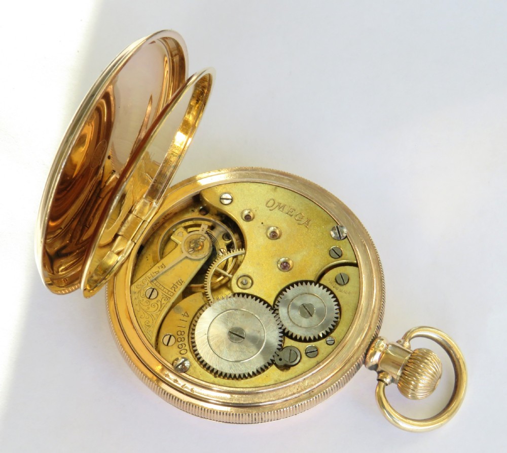 Antique Omega full hunter pocket watch, 1912 View IV