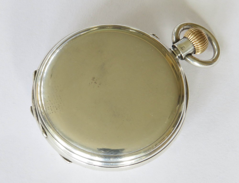 Antique silver half hunter pocket watch, 1909 View VI