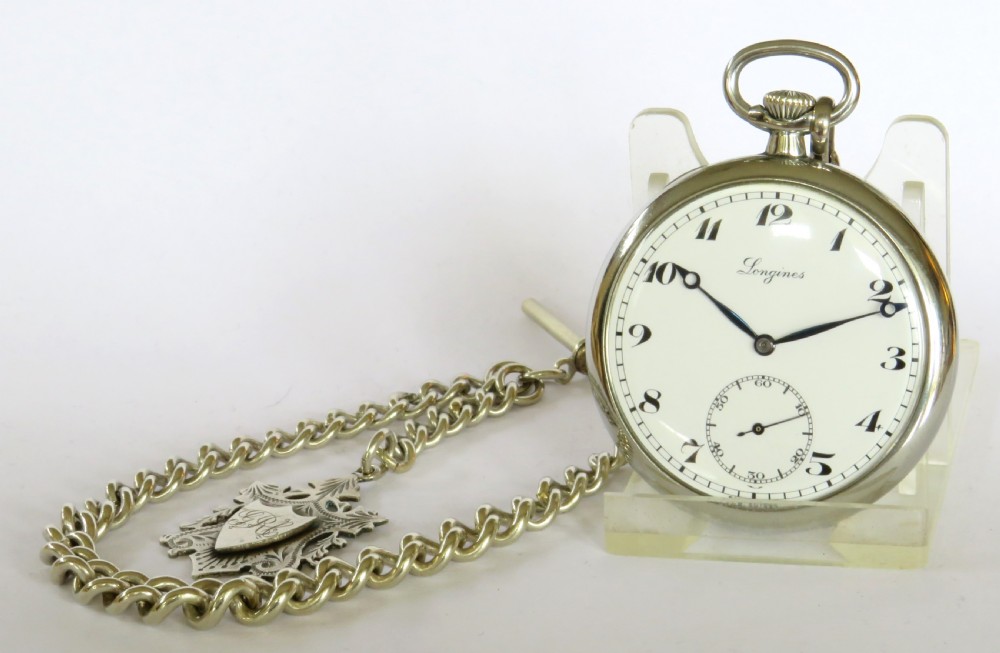 1935 Longines pocket watch and chain