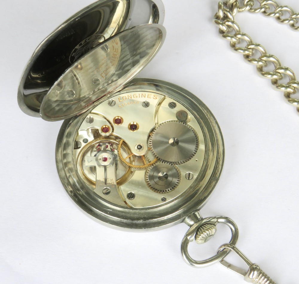 1935 Longines pocket watch and chain View IV