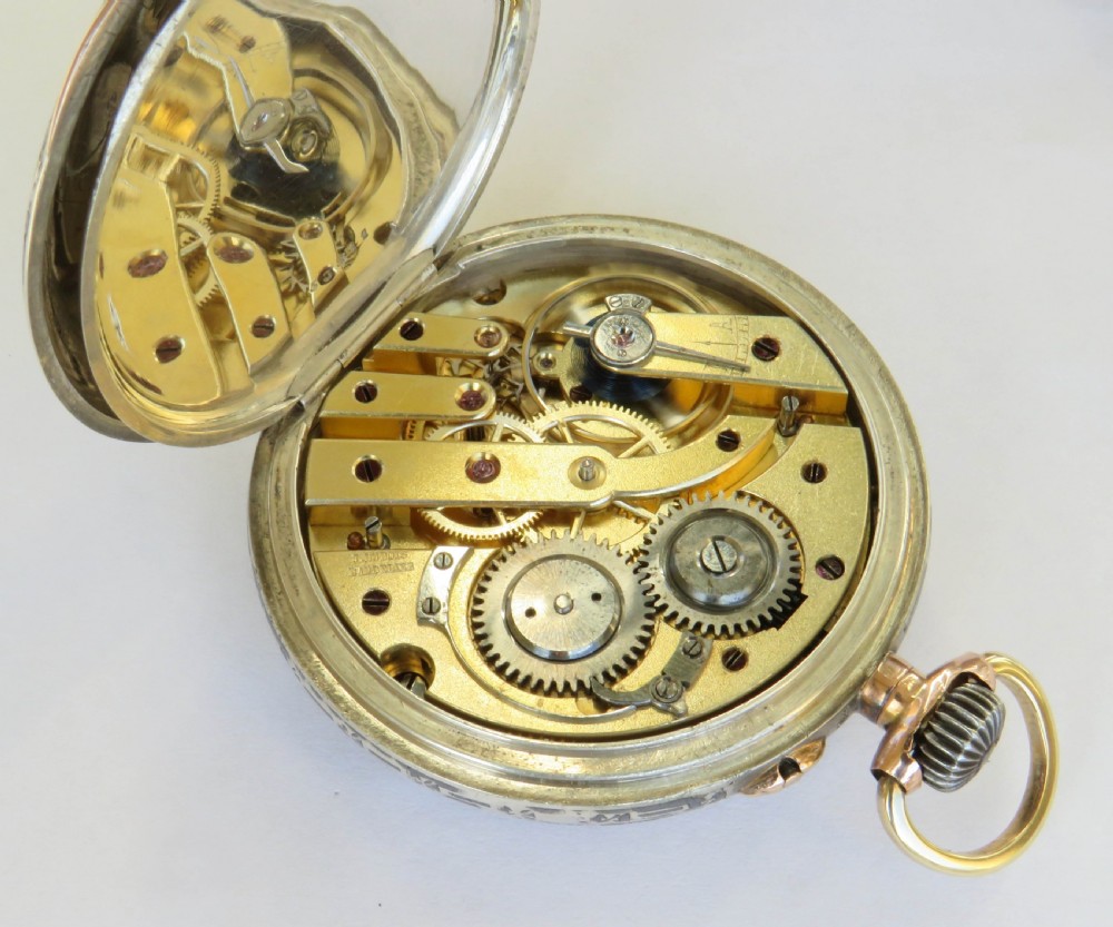 Antique niello ware J DuBois Bandelier pocket watch View III