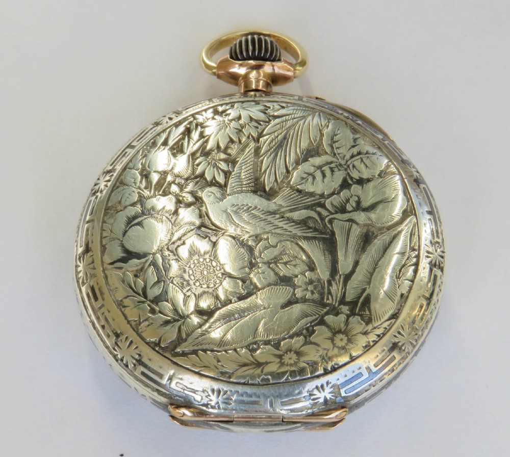 Antique niello ware J DuBois Bandelier pocket watch View IV
