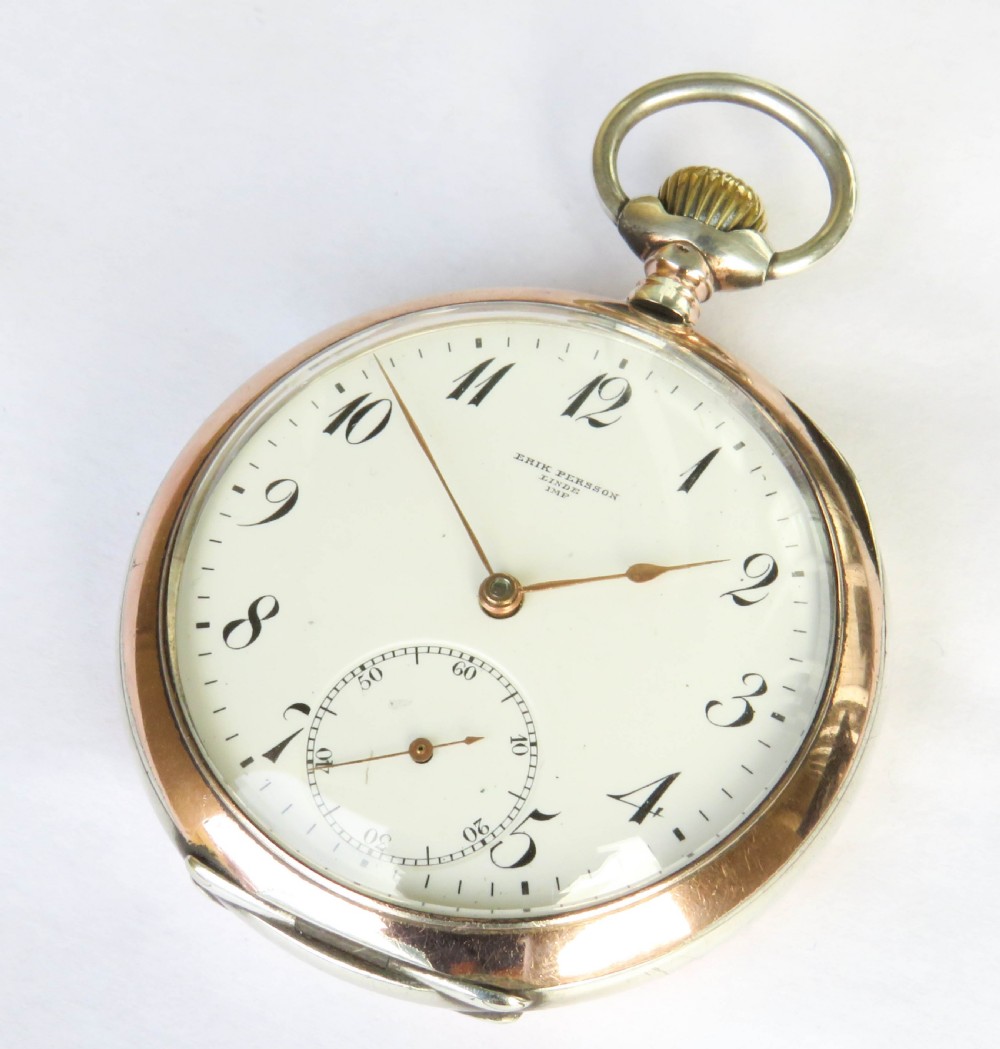 Antique silver Omega pocket watch View III