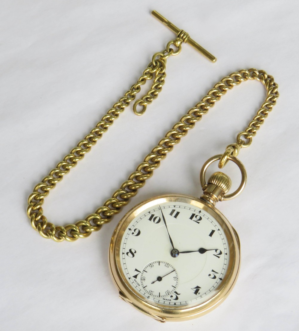 Antique Record pocket watch and albert chain View II
