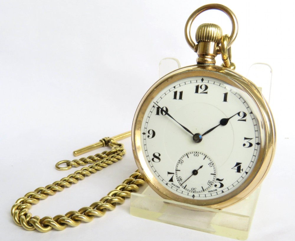 Antique Record pocket watch and albert chain