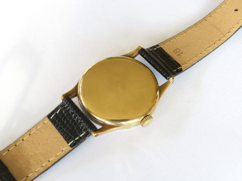 Gents 9ct gold Omega wrist watch, 1944 View V