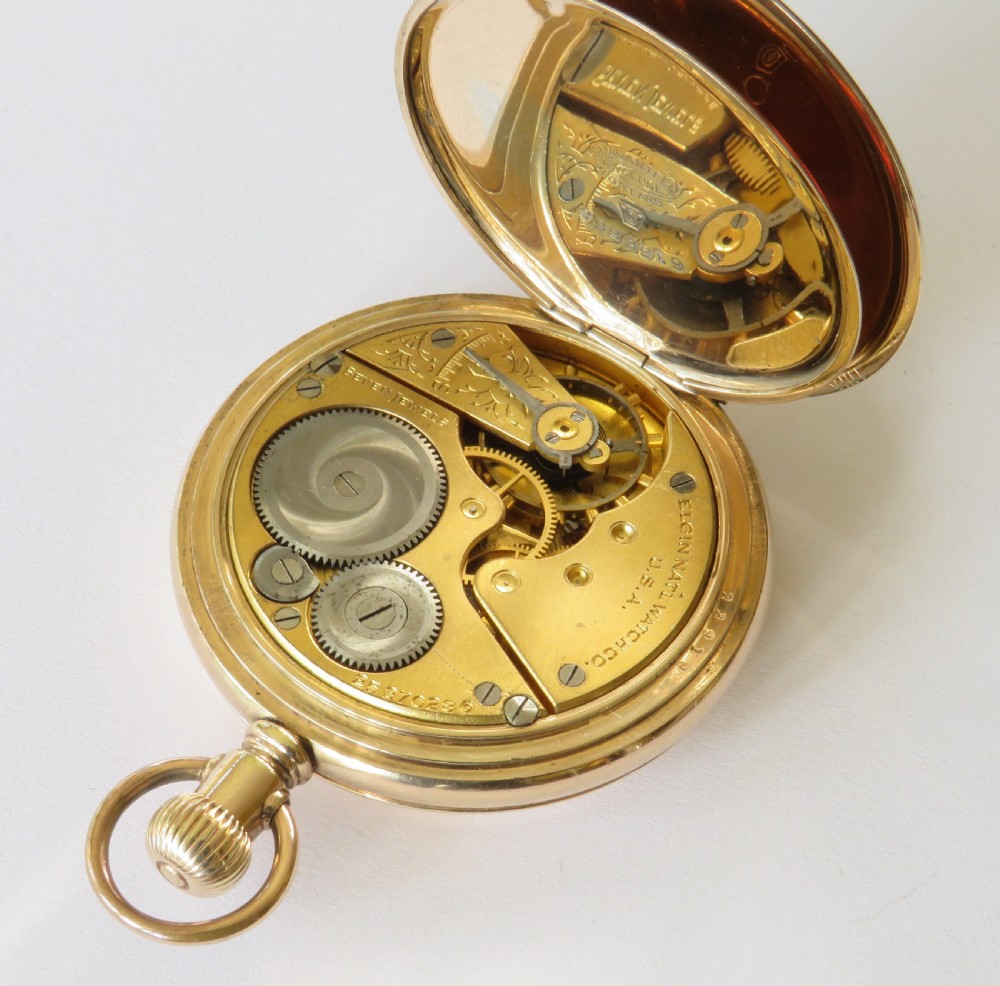Elgin full hunter pocket watch, 1923 View III