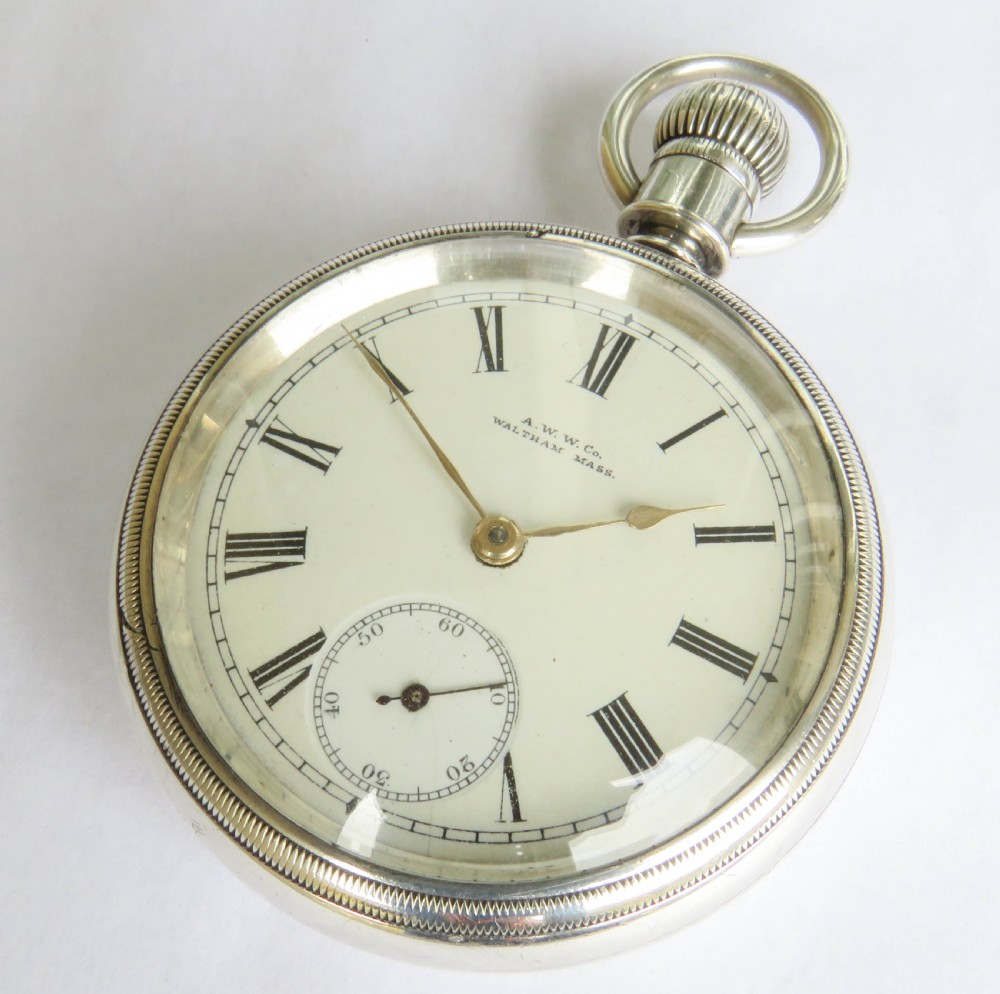 Antique silver Waltham pocket watch, 1900 View II