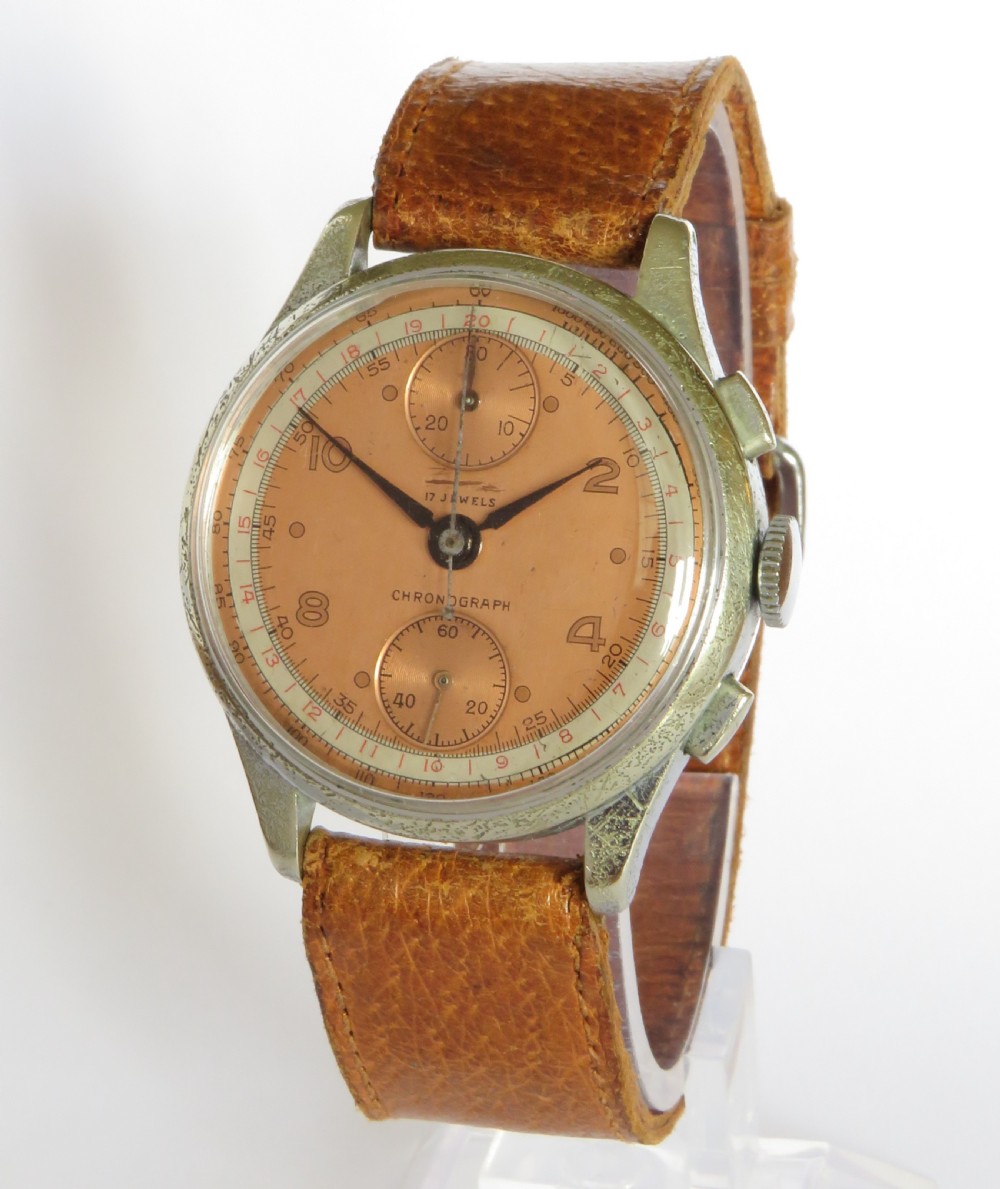 Rare WW2 Optima military chronograph watch, c1940