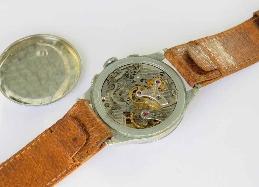Rare WW2 Optima military chronograph watch, c1940 View III