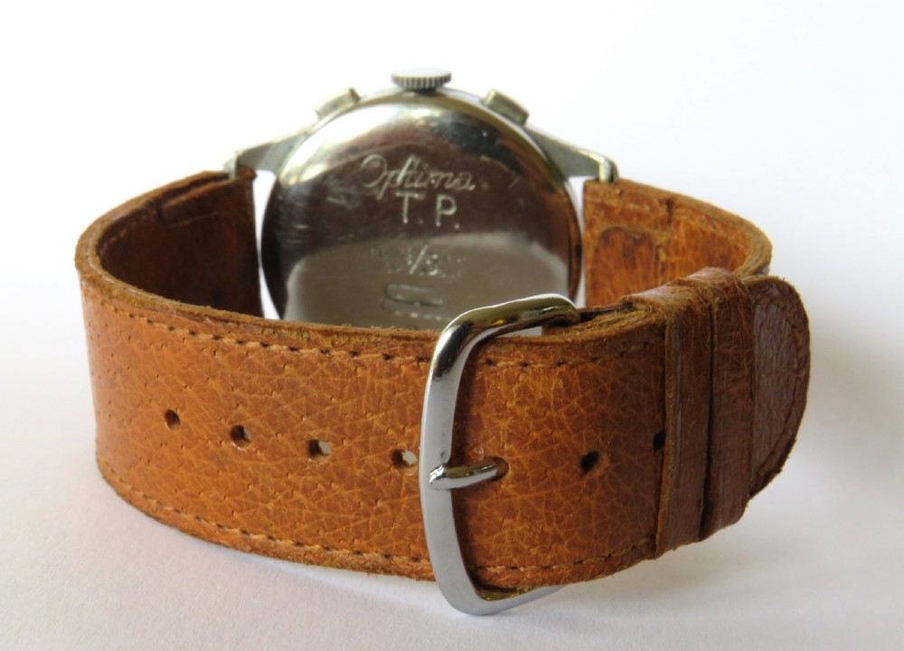 Rare WW2 Optima military chronograph watch, c1940 View V
