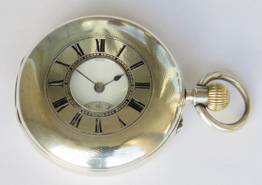 Antique silver half hunter pocket watch, Army & Navy