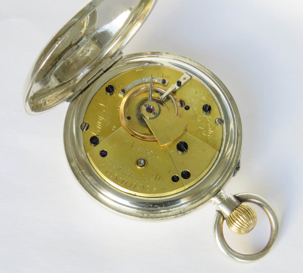 Antique silver half hunter pocket watch, Army & Navy View V