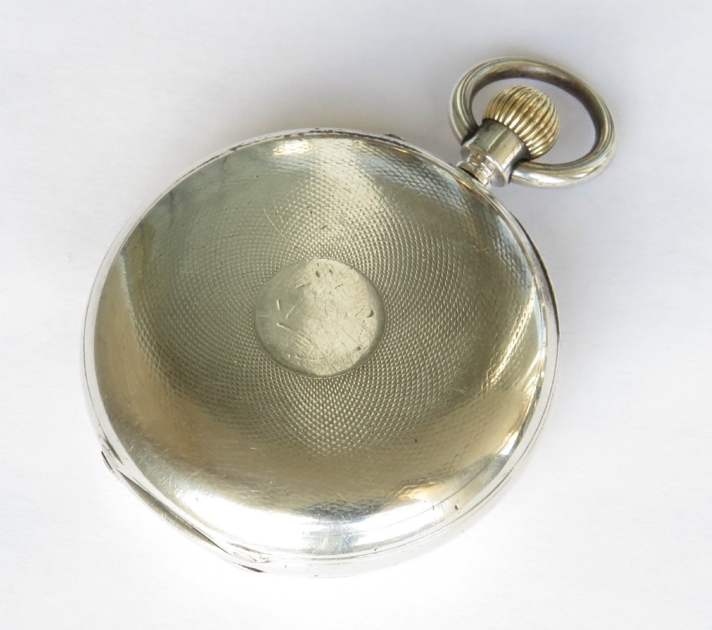 Antique silver half hunter pocket watch, Army & Navy View VI