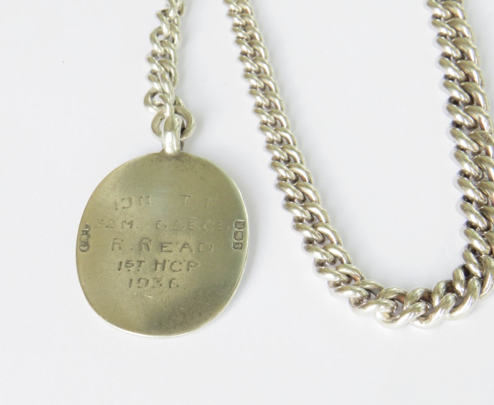 Antique silver pocket watch chain, 1930 View III
