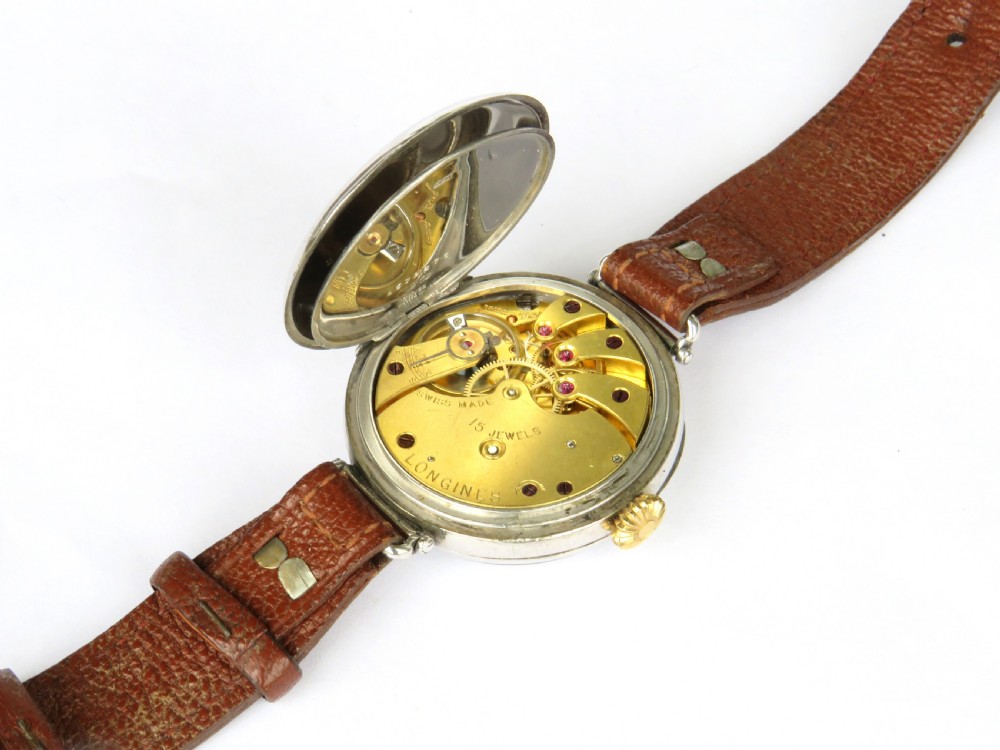 Antique silver Longines wrist watch, 1928 View IV