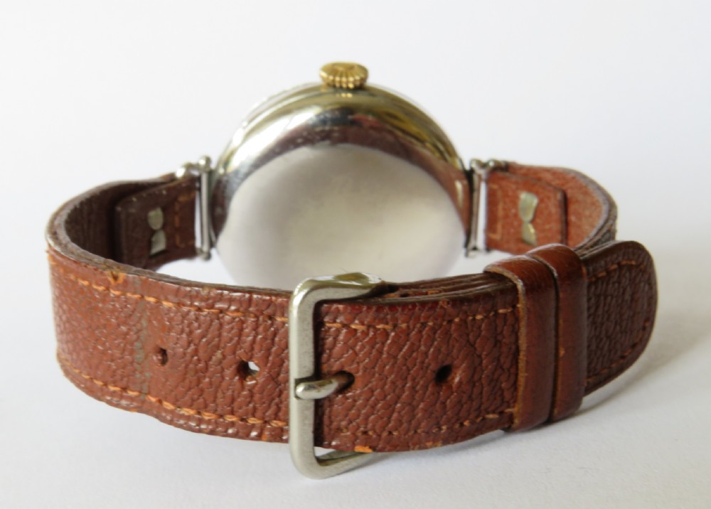 Antique silver Longines wrist watch, 1928 View V