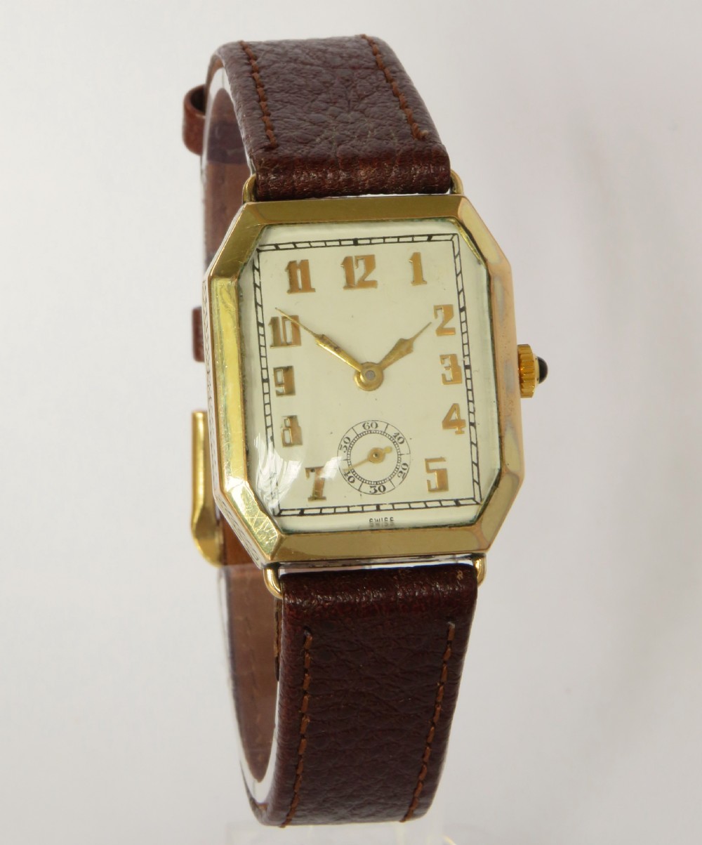 Gents Art Deco wrist watch, 1930s View II