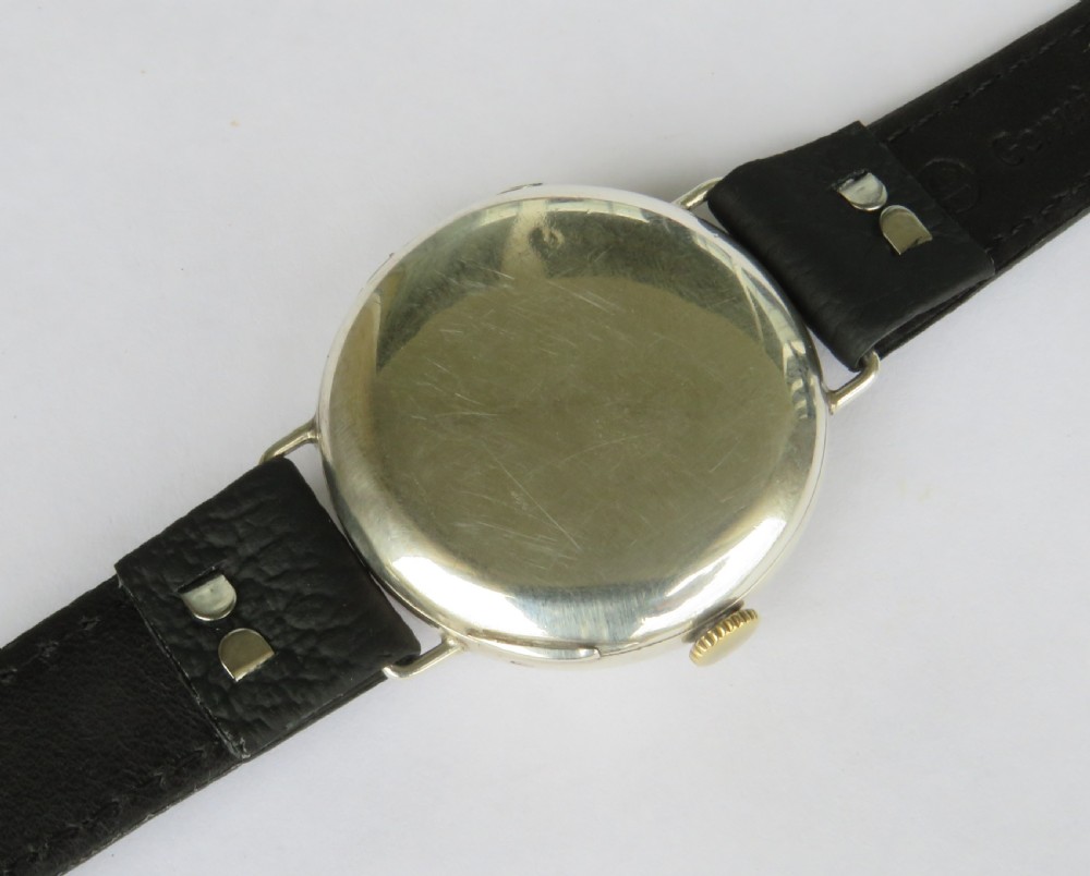 Antique silver Longines trench wrist watch, 1933 View V