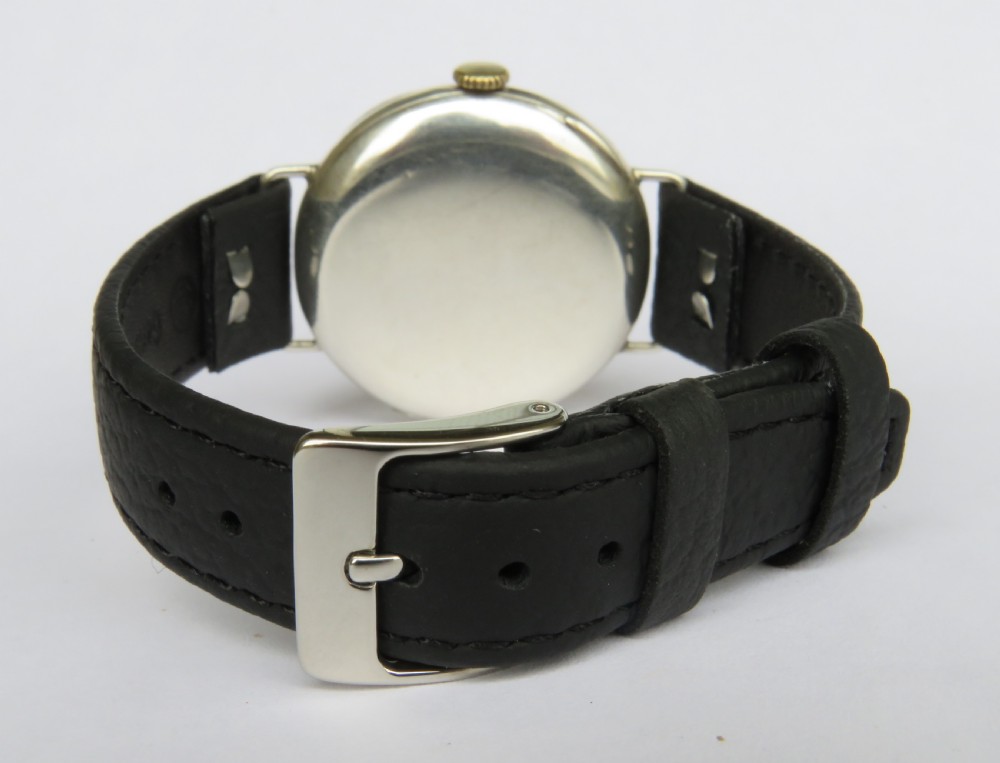 Antique silver Longines trench wrist watch, 1933 View VI