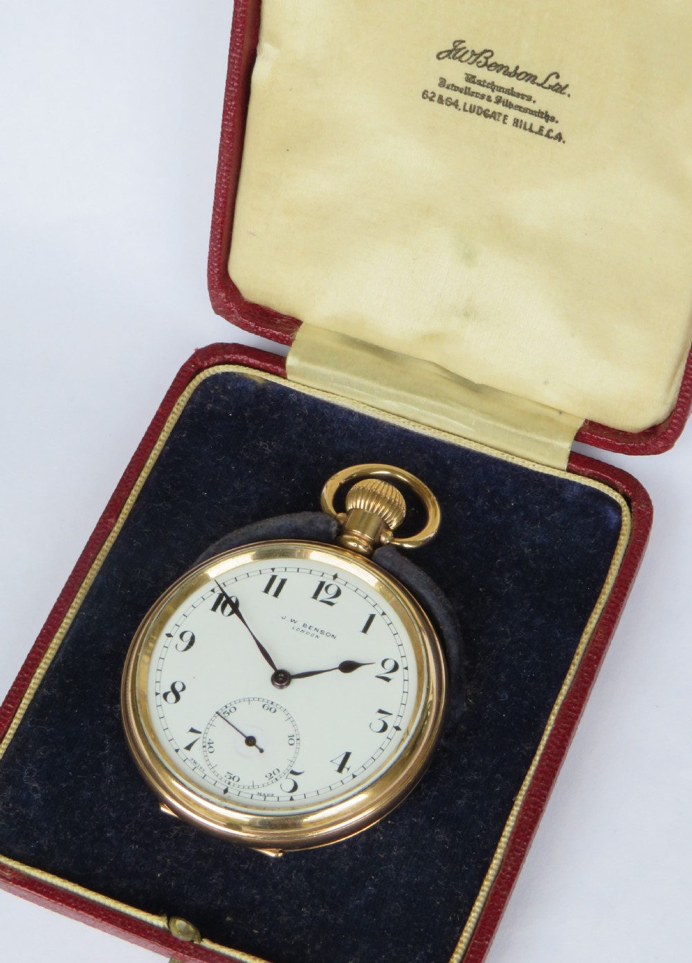 Antique J W Benson pocket watch and box View II