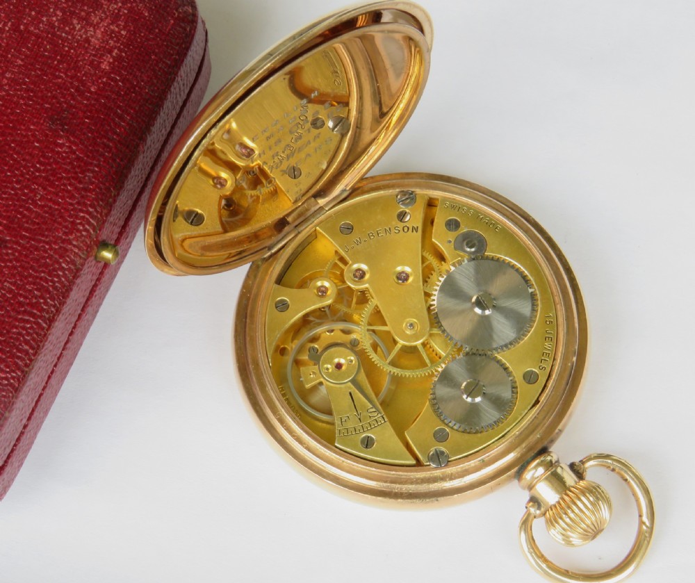 Antique J W Benson pocket watch and box View IV