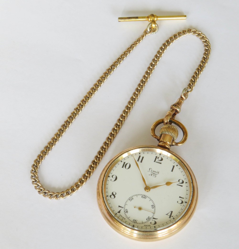1930s Limit No 2 pocket watch and chain View II