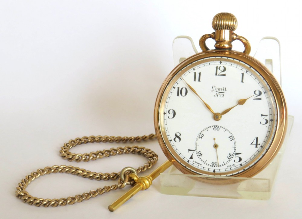 1930s Limit No 2 pocket watch and chain