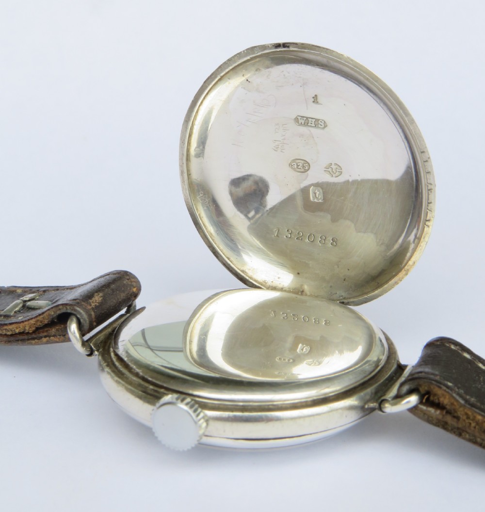 Antique silver Buren trench watch, WW1 View III