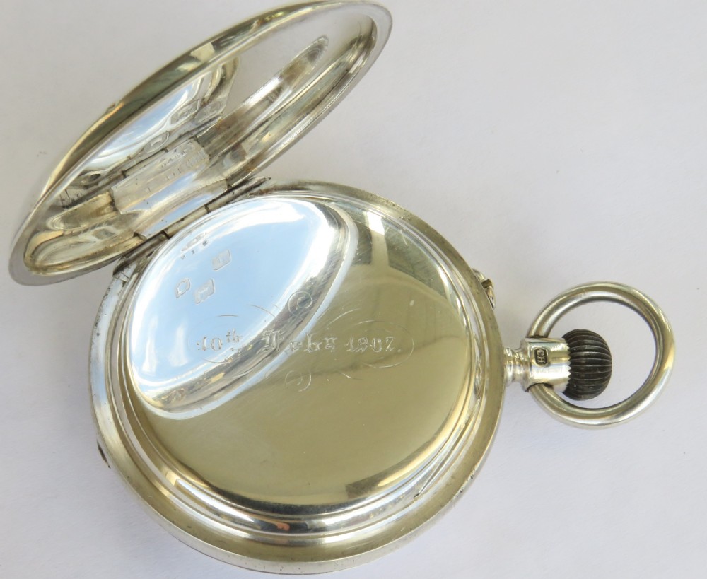 J W Benson ‘The Bank’ silver half hunter pocket watch View III