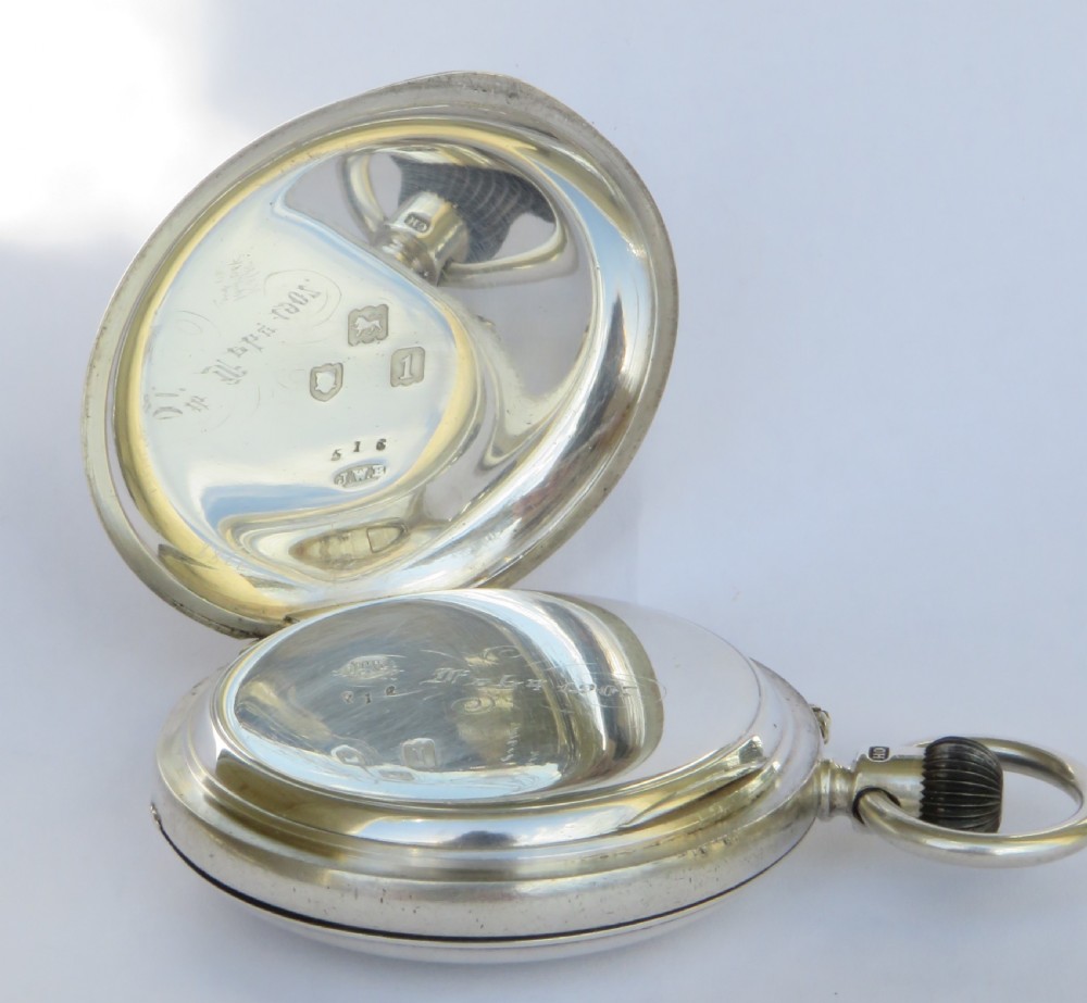 J W Benson ‘The Bank’ silver half hunter pocket watch View IV