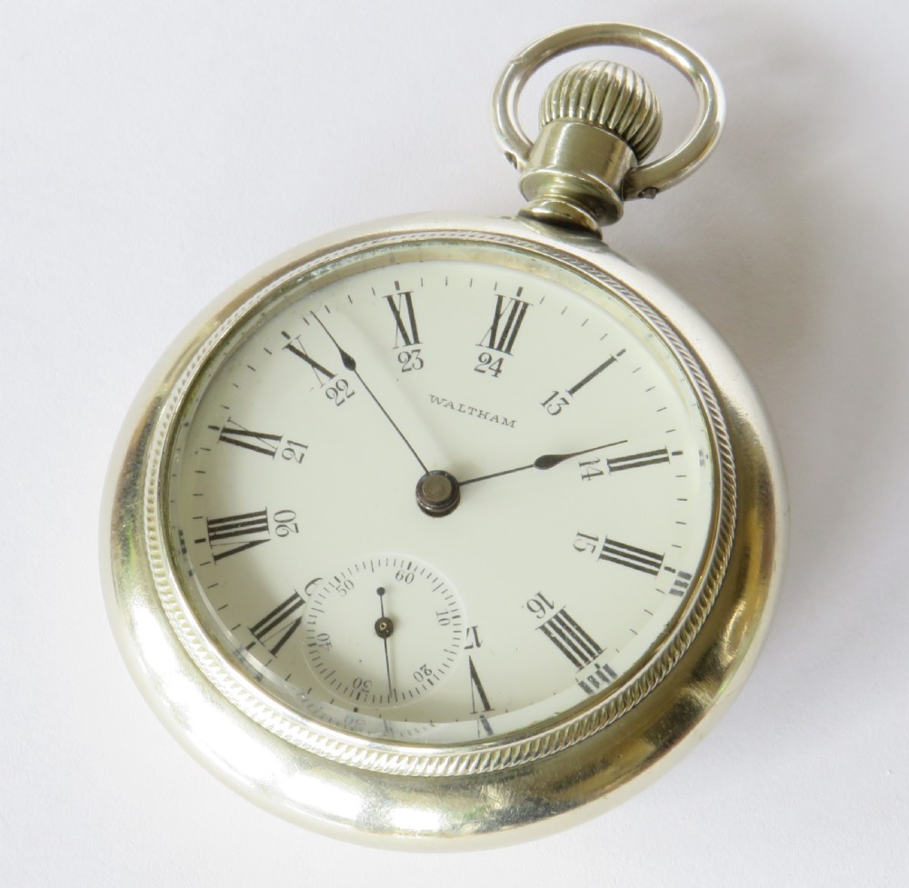 Waltham steam locomotive railway pocket watch, 1902 View II