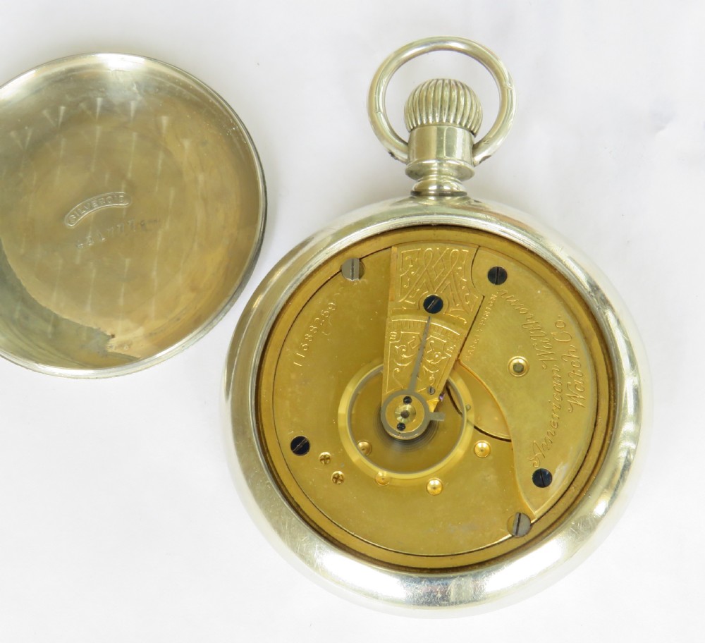 Waltham steam locomotive railway pocket watch, 1902 View III