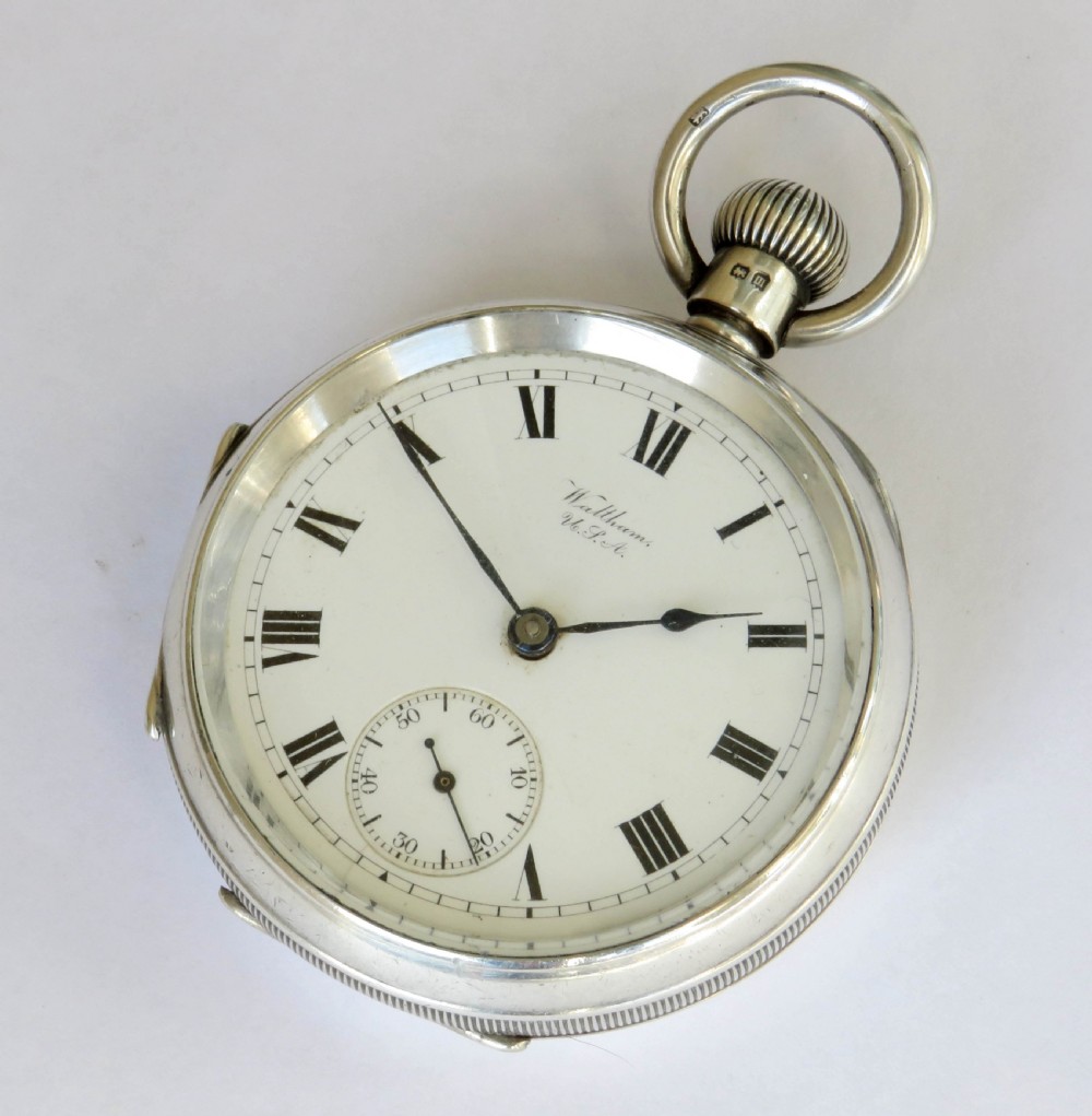 Antique silver Waltham pocket watch, 1911 View II
