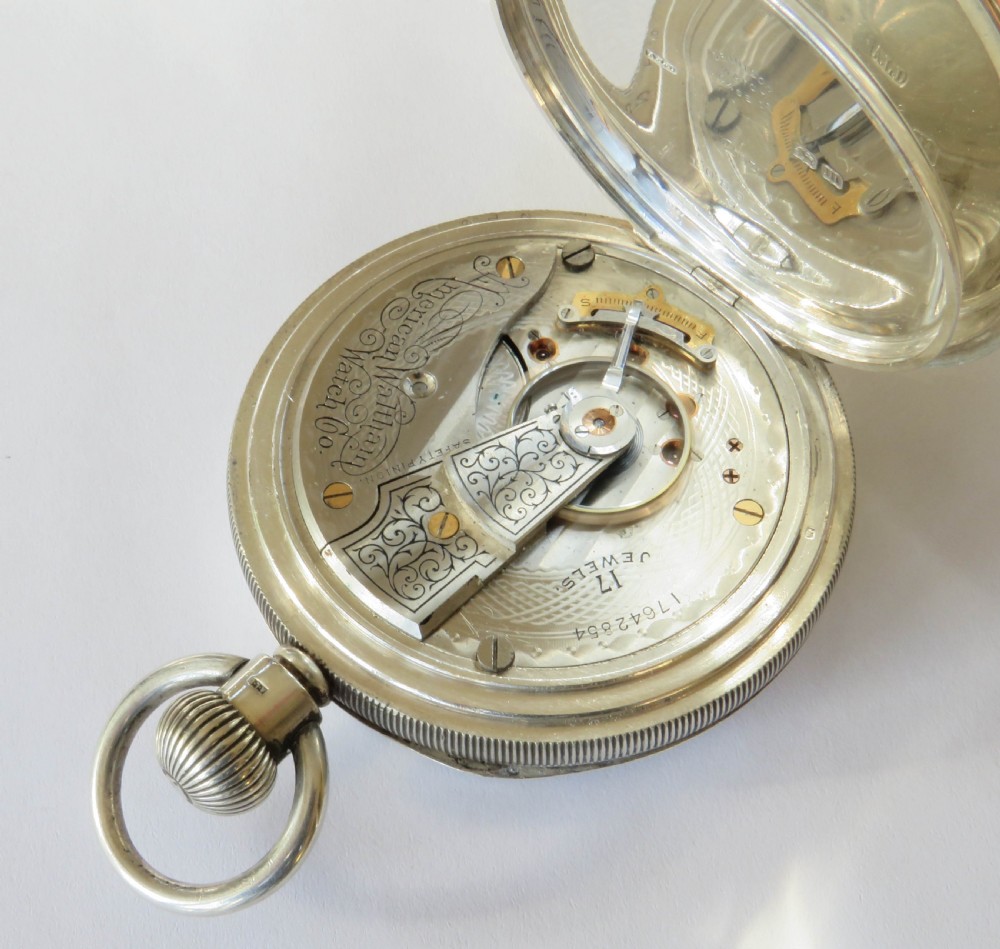 Antique silver Waltham pocket watch, 1911 View IV